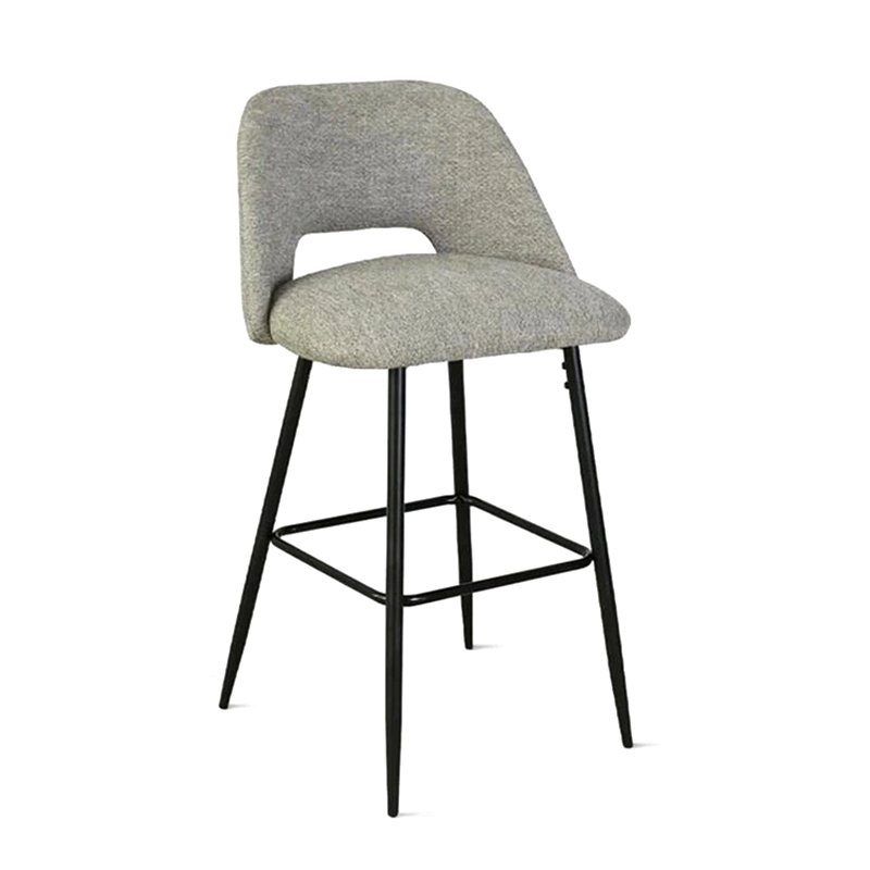 Tabouret de bar de cuisine à dossier haut, 2 pièces, avec pieds robustes