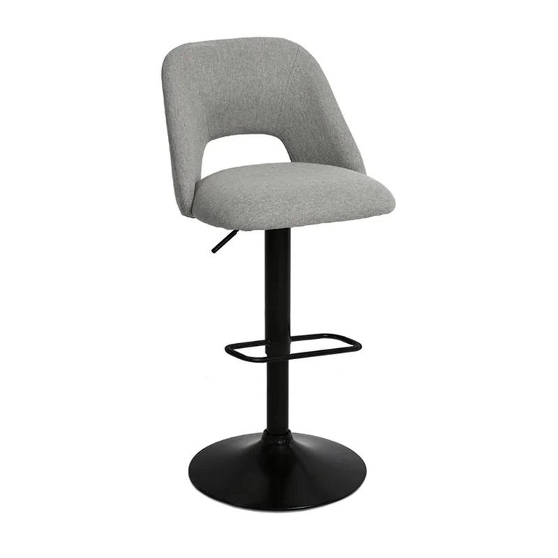 Tabouret de bar pivotant en velours contracté à la mode gris