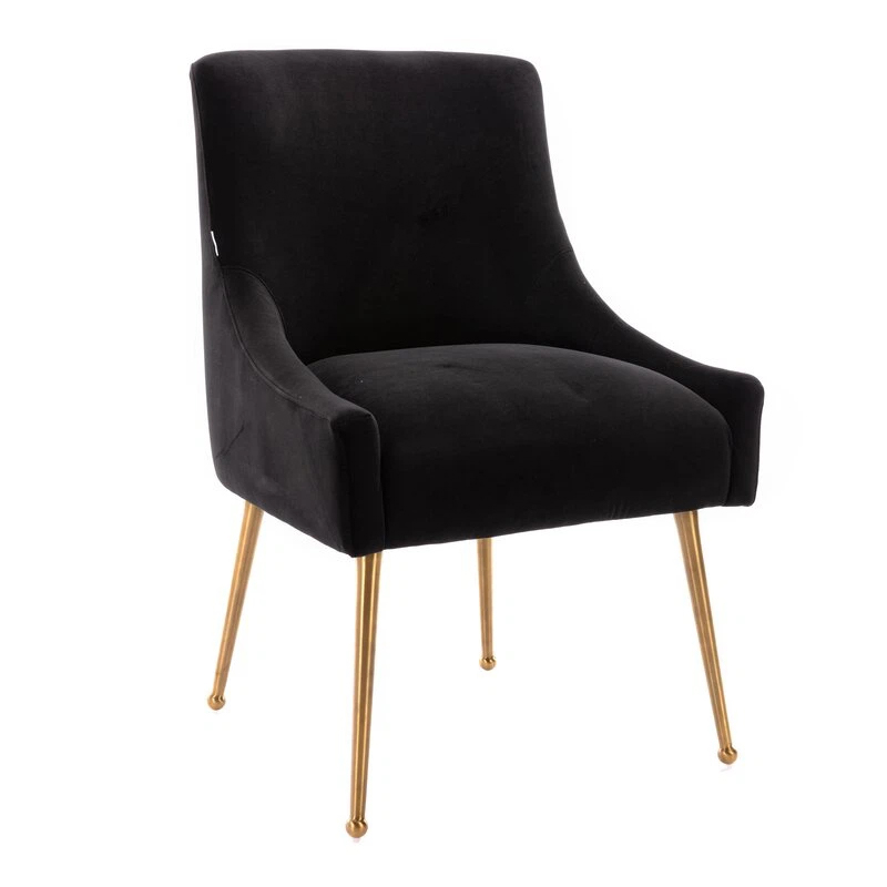 Chaise de salle à manger confortable avec vanité de mariage en velours noir