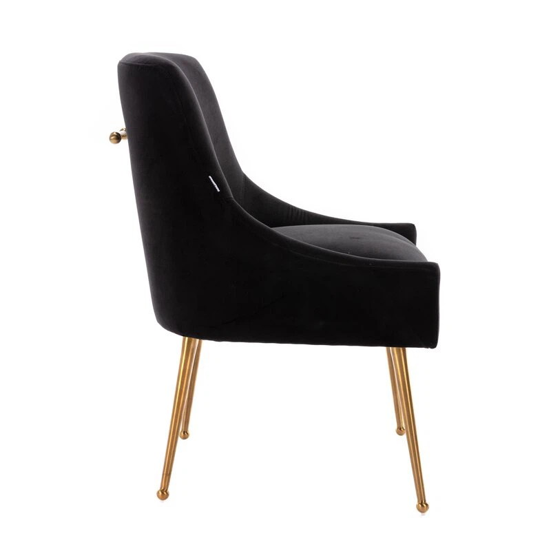 Chaise de salle à manger confortable avec vanité de mariage en velours noir