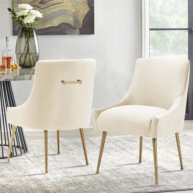 Chaise de salle à manger confortable avec vanité de mariage en velours noir