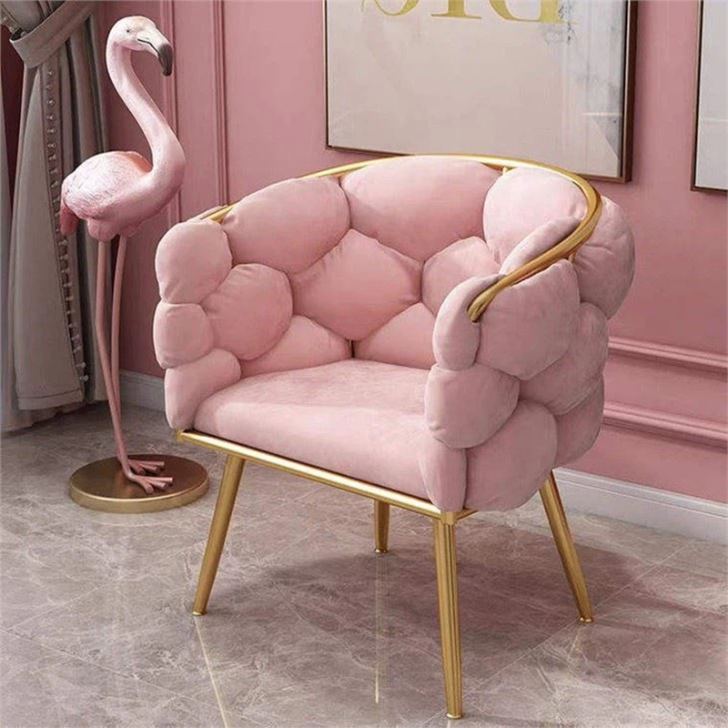 Chaise de maquillage en velours de haute densité pour salon de loisirs