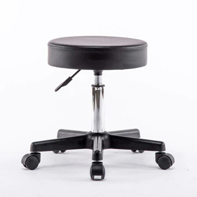 Tabouret de salon roulant rond hydraulique réglable noir