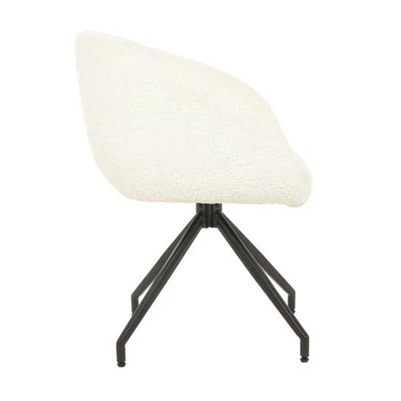 Chaise de salon en fourrure de mouton blanche bouffée de loisirs moelleuse