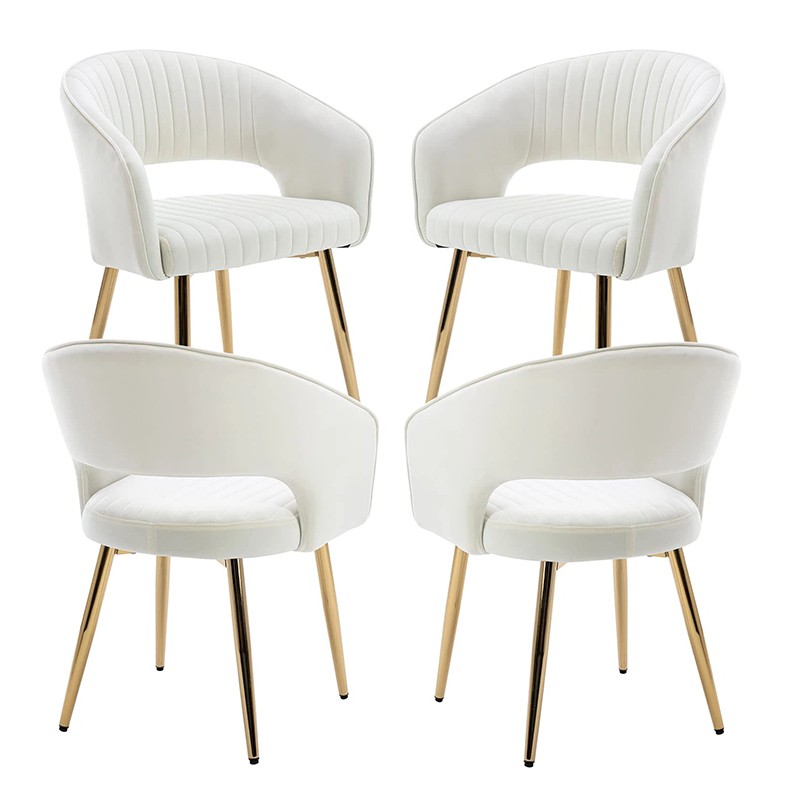 Chaises de salle à manger blanches modernes, fauteuil de salon, chaise de cuisine