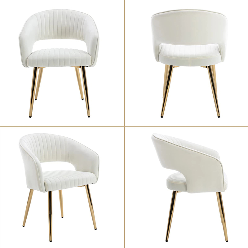 Chaises de salle à manger blanches modernes, fauteuil de salon, chaise de cuisine