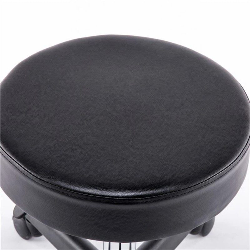 Tabouret de salon roulant rond hydraulique réglable noir