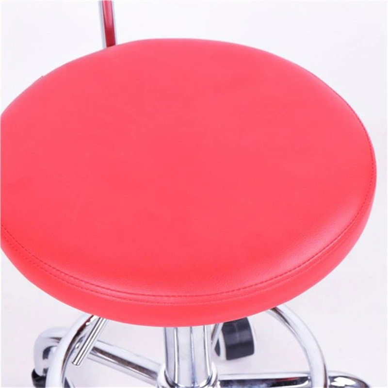 Tabourets de bar ronds/de salon réglables en hauteur en cuir PU rouge