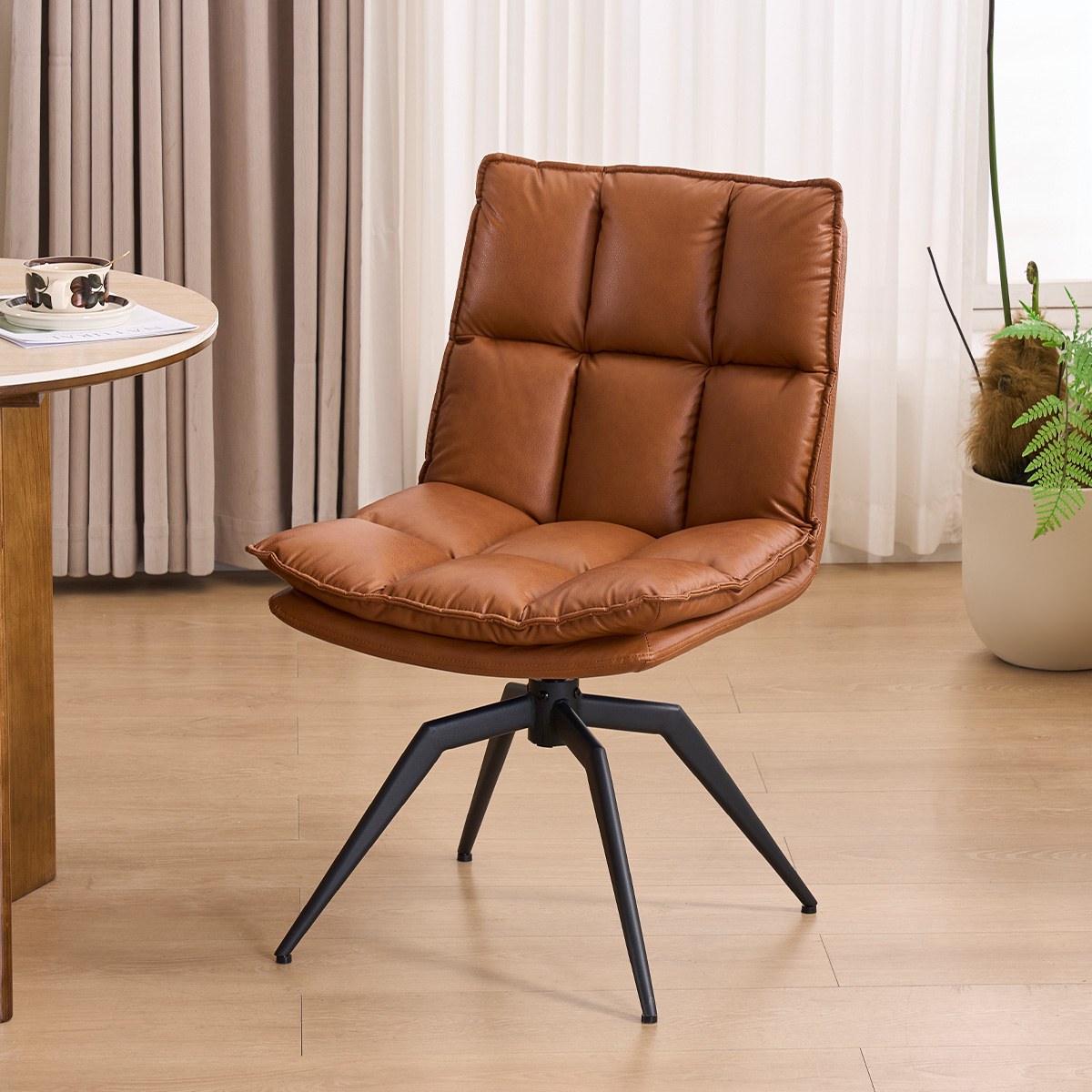 Chaise de bureau piving pivotée de piving amorti avec des jambes en métal antidérapantes