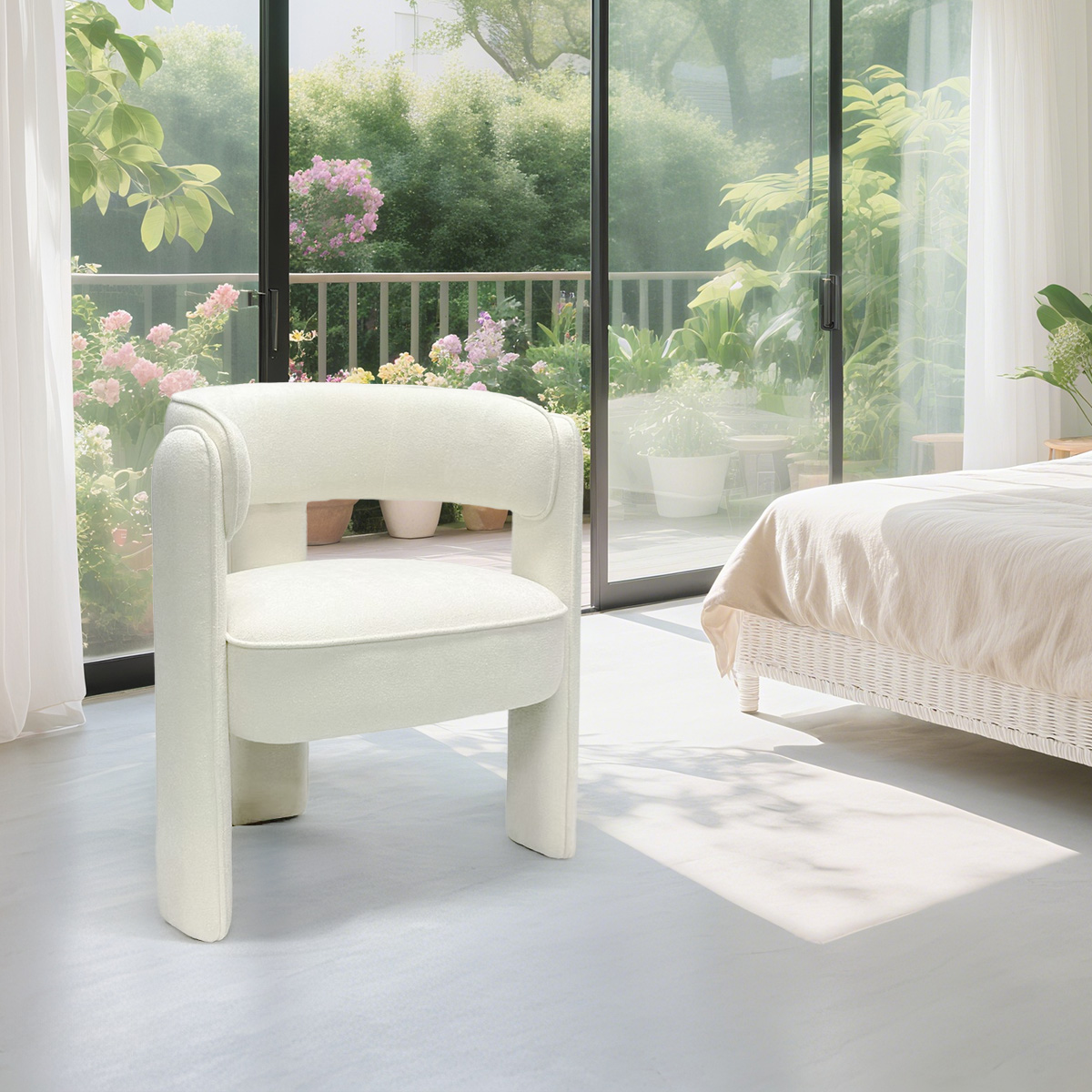 Chaise d'accentuation moderne Boucle Boucle avec dos ouvert - fauteuil de restauration rembourré et de fauteuil